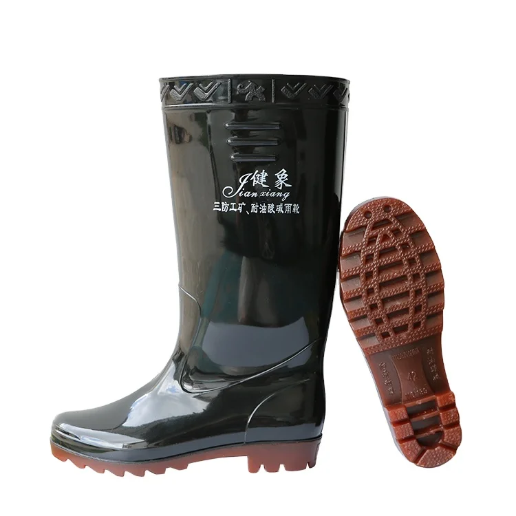 Anti slip oil acid alkali resistant waterproof pvc safety rain boots big size rubber boots gumboots Garden Rain Boots