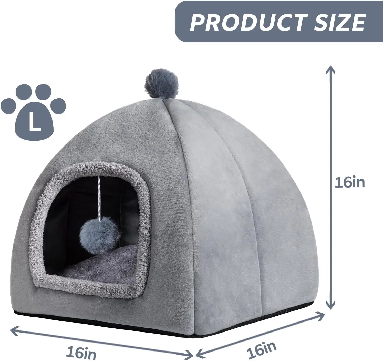 Cat Bed Cave Indoor Cat Dome Bed Hideaway Bed with Removable Mattress for Kittens Cat Tent House Dual Use