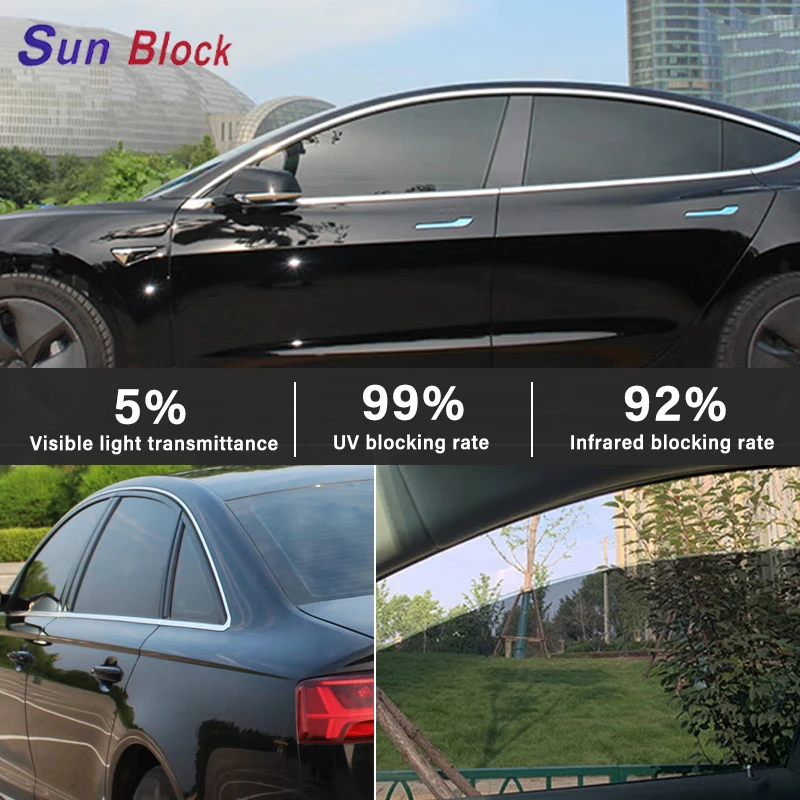 2mil Sun Block 99% UV IR Ultra-high Permeability Magnetron Metal Nano Ceramic Window Tint Film Sun Control Glass Protective Film