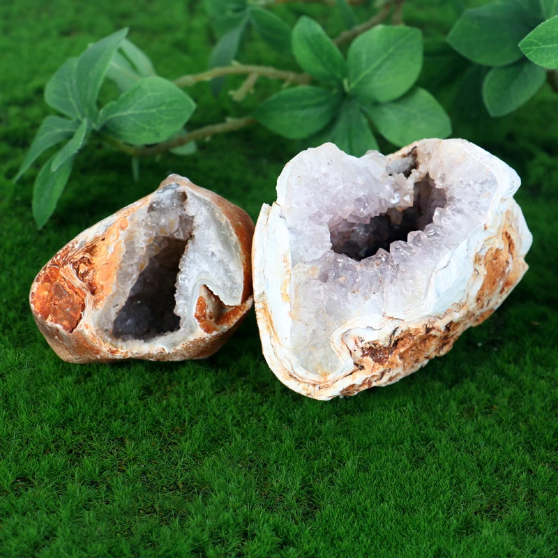 Hot sale natural raw rough stone geode mineral specimen spirit clear quartz agate geode
