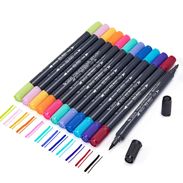 STA Factory new design water color markers 24colors drawing water color brush pen for kids