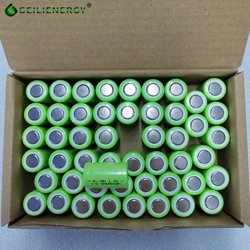 Ni-MH Cell 1/2AA  1.2V 600mAh Rechargeable NiMH Battery