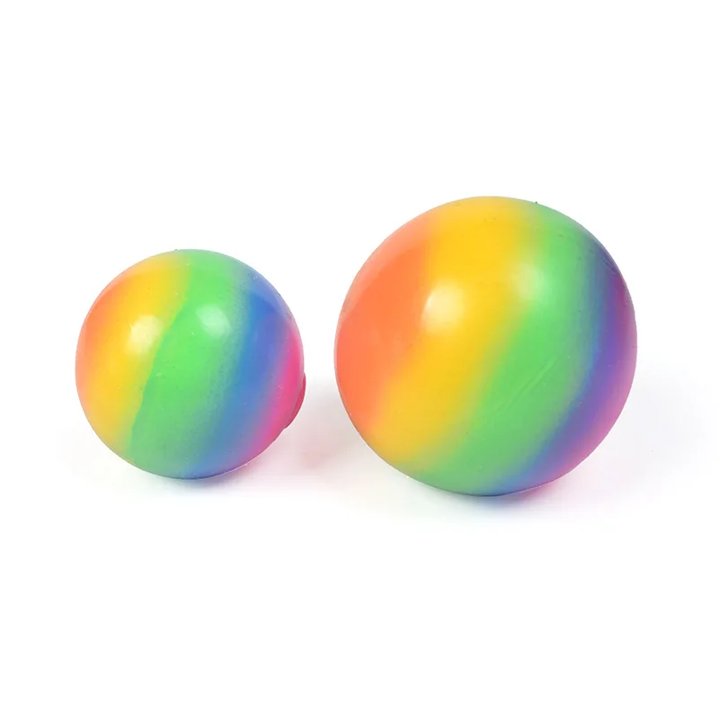 Novelty & Gag Toys TPR Rainbow flour ball elastic tension soft rubber ball  Adults and children alike decompression pinch