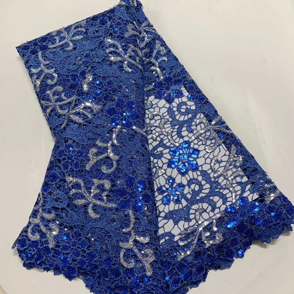 OK4017   Guipure Cord Lace Fabric 2024 High Quality Pure Color African Guipure Cord Lace for Sewing Luxury Evening Party Dresses