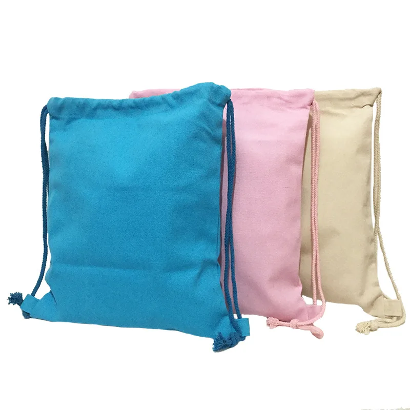 Customized Canvas Bags Pouches Muslin Coffee Beans Packing Gift  Custom Cotton Canvas Fabric Muslin Drawstring Bag