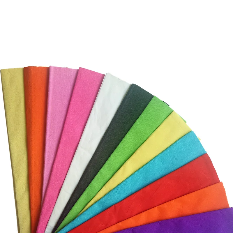 Оптовая продажа цветная крепированная бумага крафт-бумага для изготовления цветов