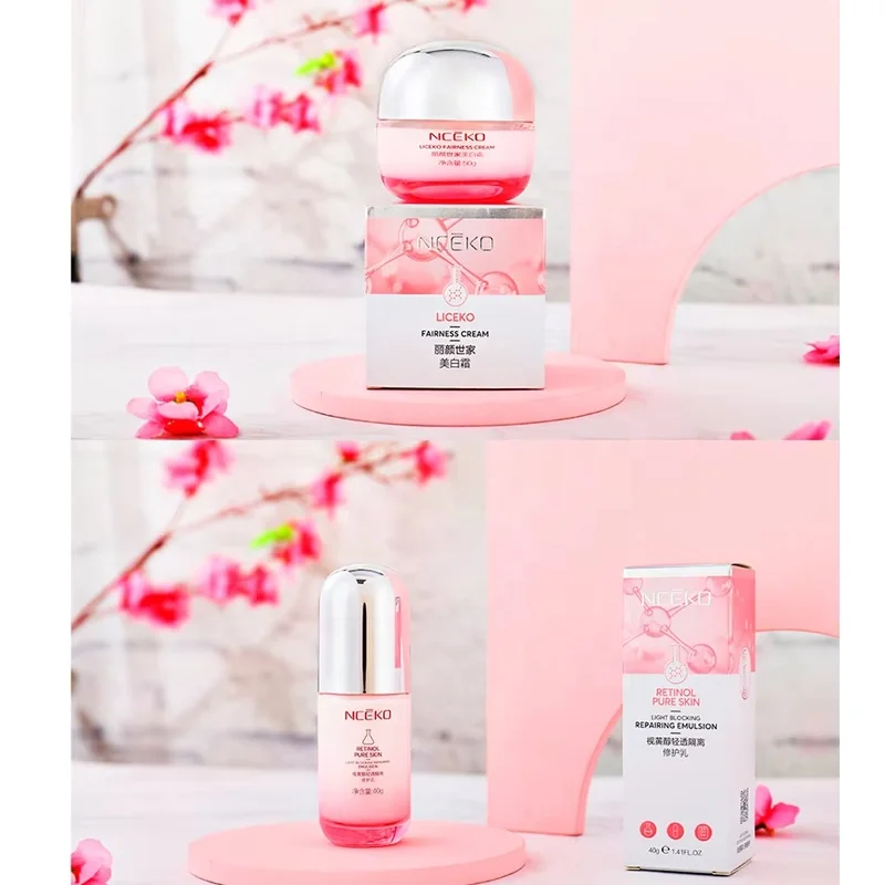 Private Label Beauty Skincare Moisturizing Anti Aging Wrinkles Brightening Whitening Kit Face Retinol Skin Care Set