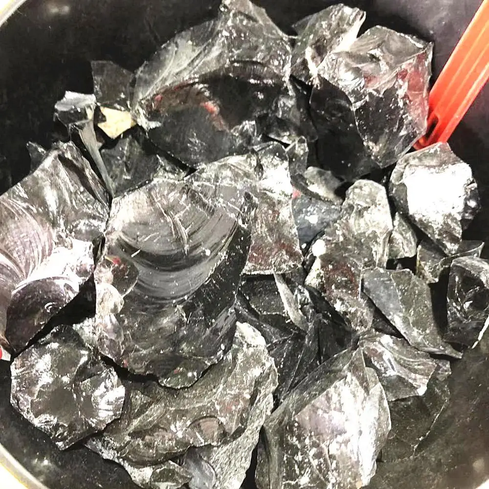 Wholesale natural raw rock obsidian rough stone for jewelcrafting