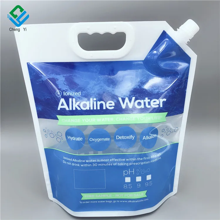 Water portable packing bag  stand up spout pouch 5L 10L 20L Customizable size/logo