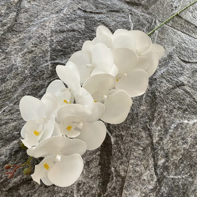 High Quality 9 heads Faux Phalaenopsis Branches Orchid Real Touch Stems Artificial Flowers For Home Wedding Party Decorations