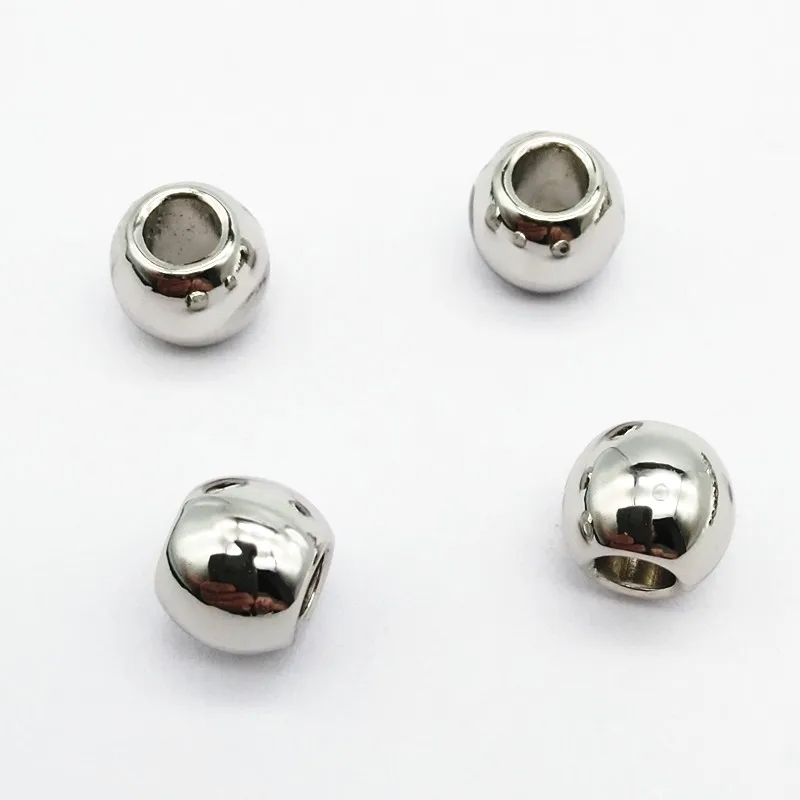 Бусина из сплава шириной 107 мм блестящего серебряного цвета, переключатель из сплава, конец металлического шнура и пробка #7,5