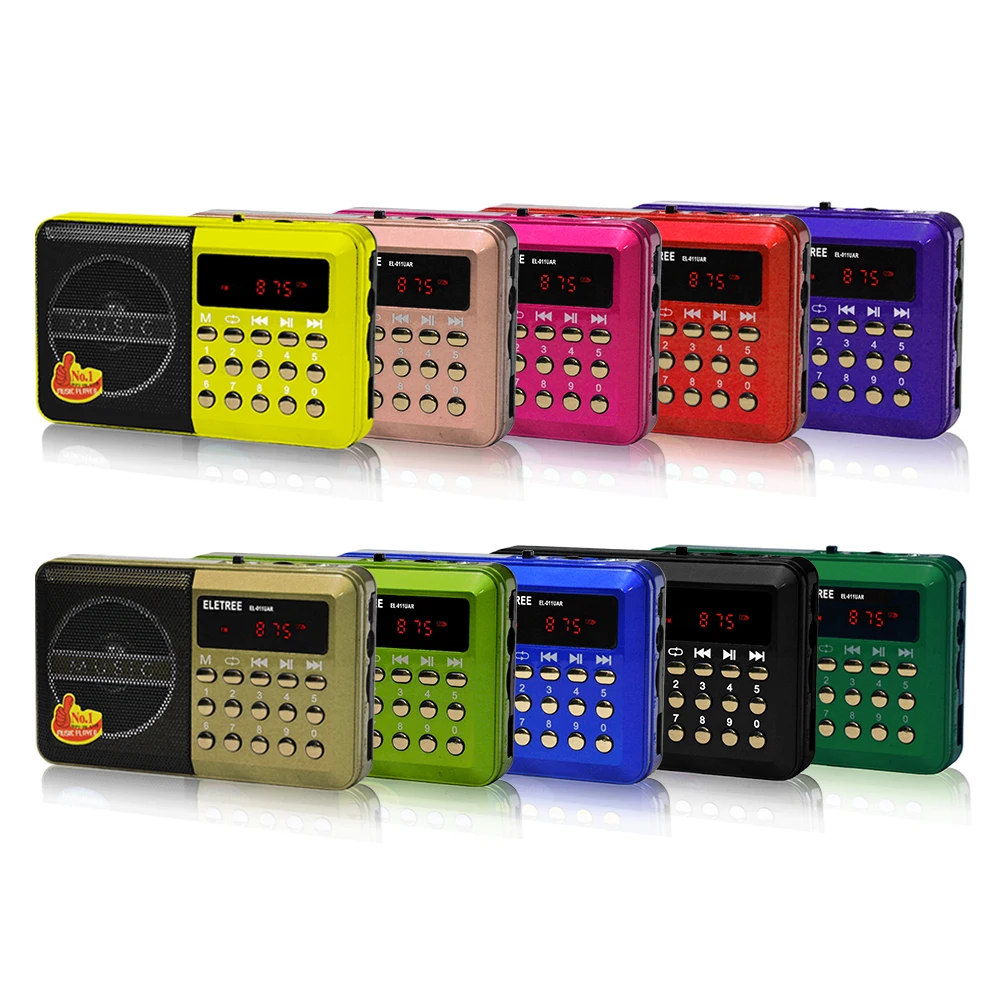 Mini MP3 music player LCD Display speaker portable rechargeable JOC H011U quran TF USB FM radio