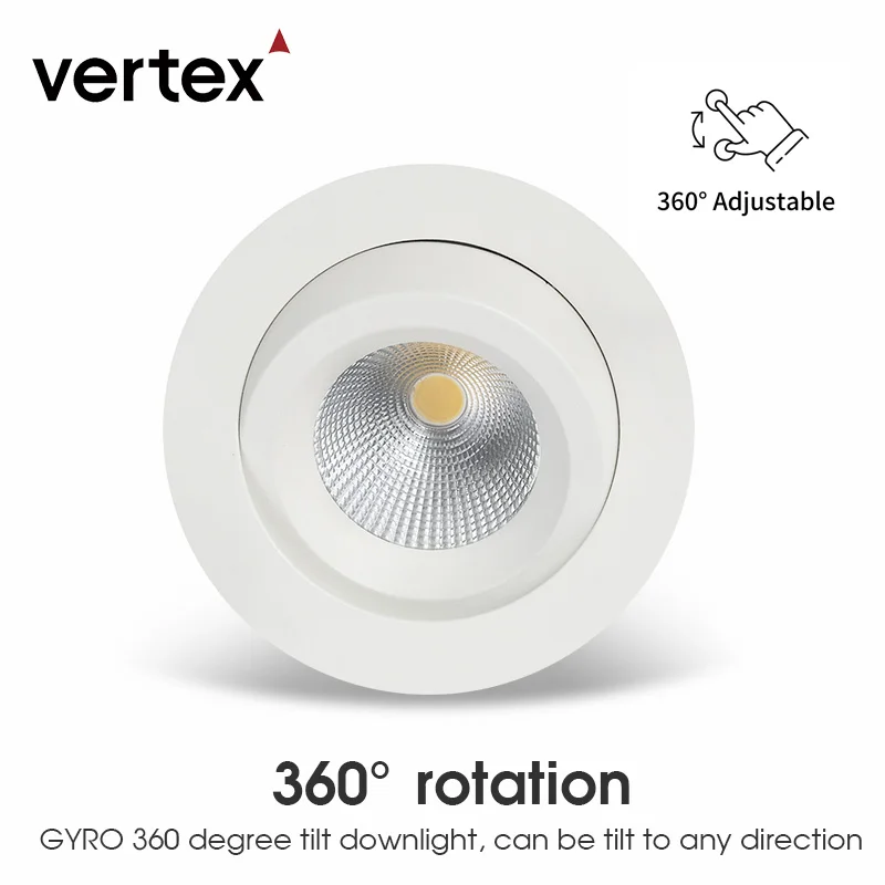 0-100% Good Dimming Recessed COB Downlight CE Approved Fixed House Hotel Recessed Lighting Fixture 8W Adjustable Led Downlight