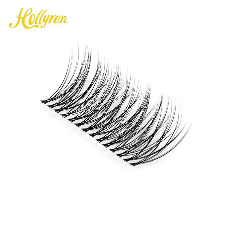 Hollyren Individual Eyelash Extensions DIY Segmented 0.03mm Superfine Band Private Label Eyelash Extensions Kit with Glue