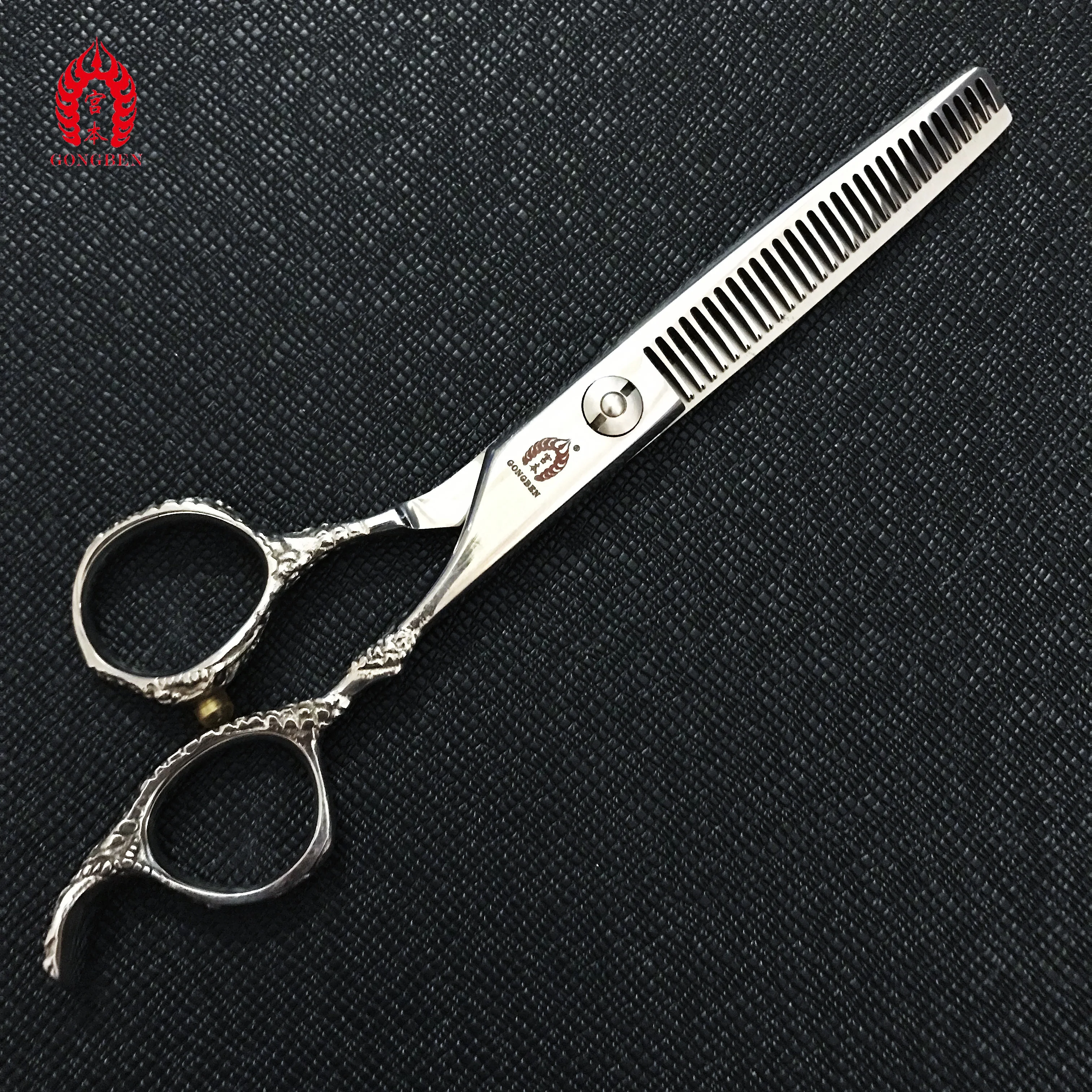Gongben Japan440C стальные парикмахерские профессиональные ножницы для стрижки волос прямая продажа модная настраиваемая ручка из нержавеющей стали острый наконечник лезвия