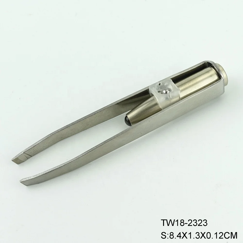 Professional multi portable LED eyebrow tweezers plastic with magnifying