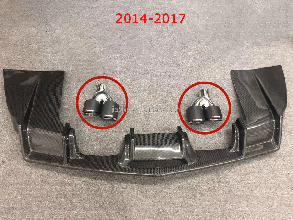 Carbon Fiber Rear Lip Diffuser Splitters With Exhaust Tips for Cadillac ATS 2015-2017 Back Bumper Guard Car Styling