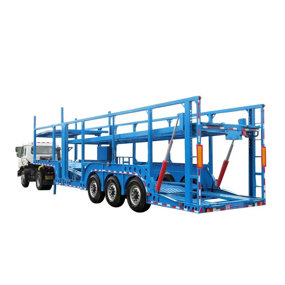 China made Load 6-8Units Car Double Floor Steel Chassis Auto Vehicle Transport Car Carrier Transport trailers for pickup trucks