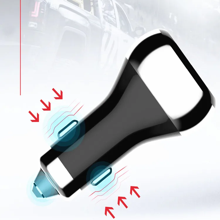 LDNIO C2 36W Mobile Phone Car Charger, Dual Qc Car Charger With Data Cable, Car Fast Charger with Battery Monitor