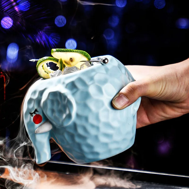 Elephant Tiki Mug Custom Design Ceramic Cocktail Cup Tiki Mug