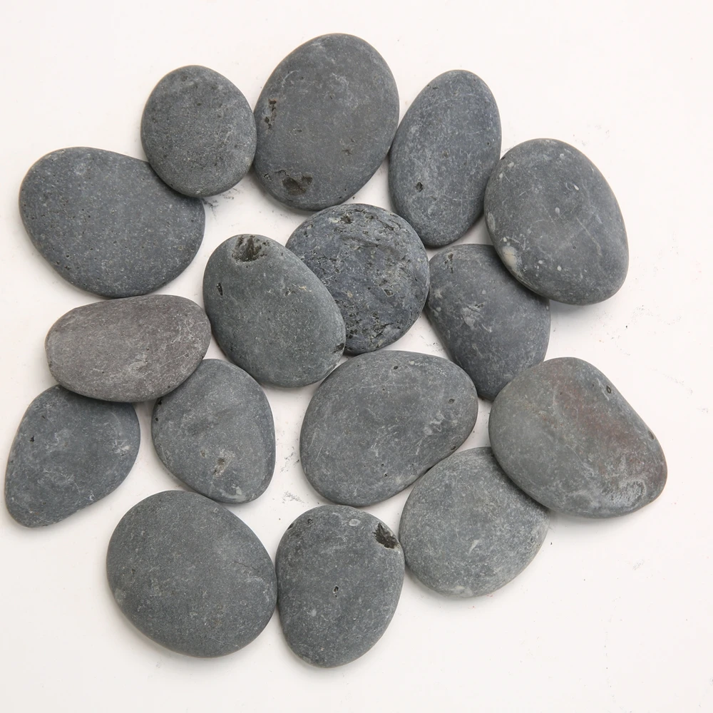 Cobbles & Pebbles Natural Stones Patio Decoration River Washed Black River Pebble Stone For Garden Balcony River Stone Pebbles