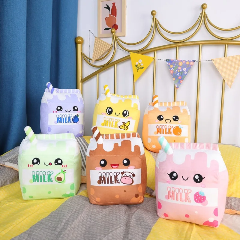 Boba Custom Milk TeaCuddly blueberry milk Home throw pillow banana milk plush toy Stuffed animal toys Custom Plush Toy