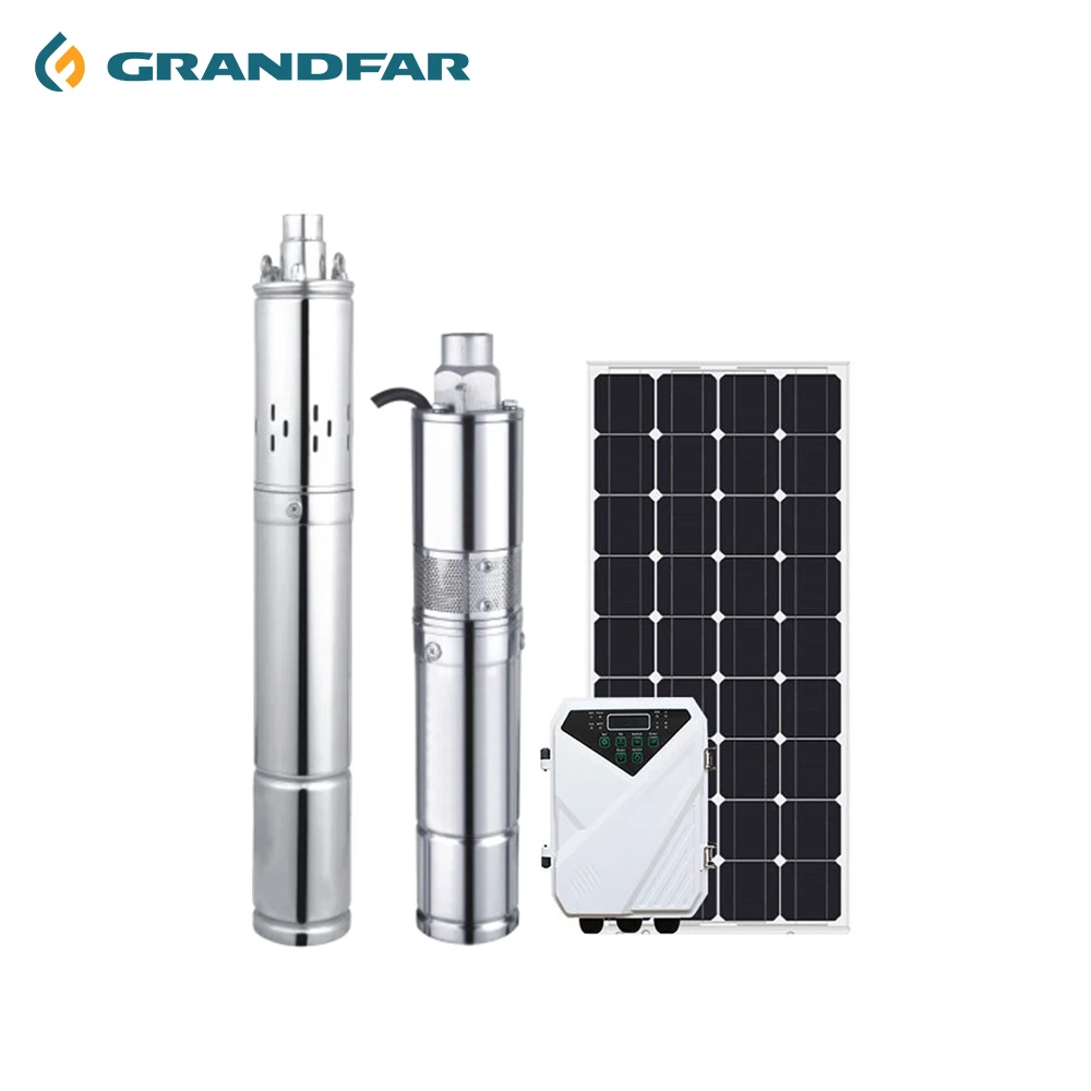 GRANDFAR DC 20-40v 70M Head Solar Power Screw Irrigation Submersible Solar Pump Agriculture Deep Well Solar Powered Water Pump