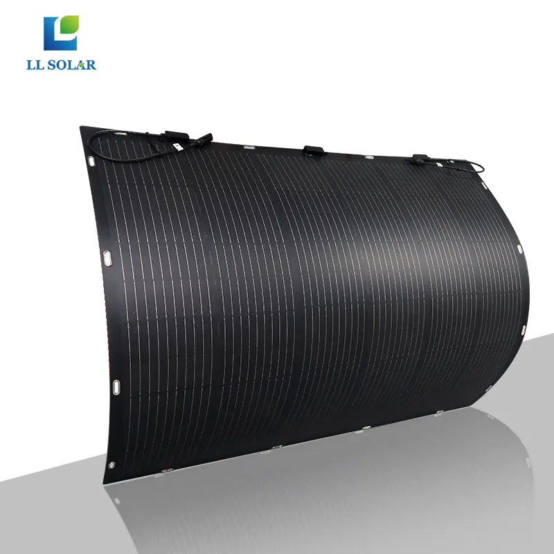 Light weight and unbreakable 200W flexible solar panel with FFC and carbon fiber can stand up for balcony Camping RV Boat Curve