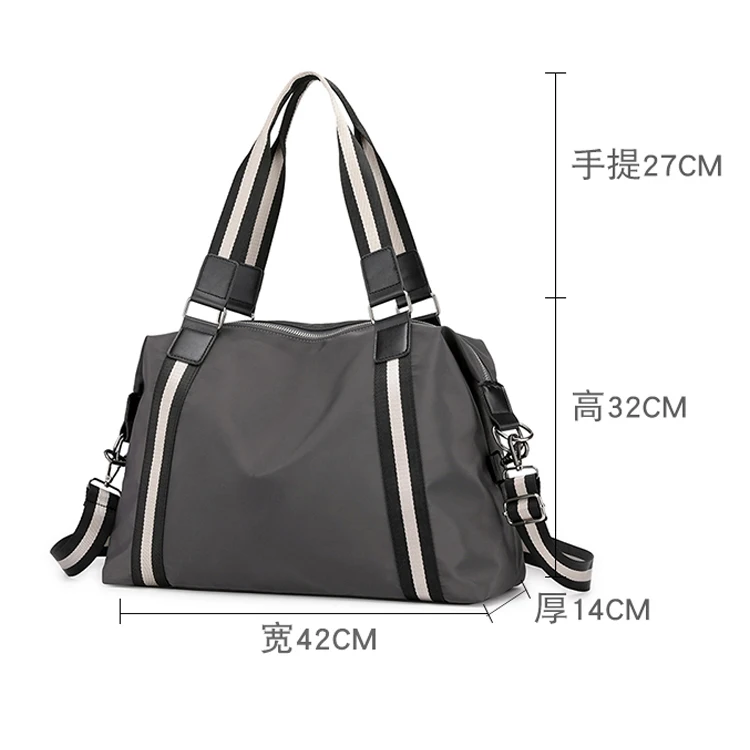 Custom waterproof  light weigh tote gym bag nylon handbags large capacity women shoulder travel bag