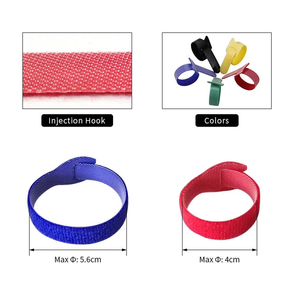 Reusable Fastening Cable Ties with Hook and Loop Self adhesive Cable Strap