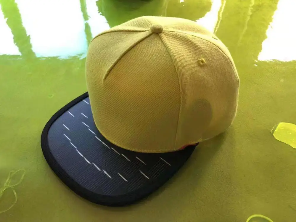 Solar power fashion snapback hat phone charger cap