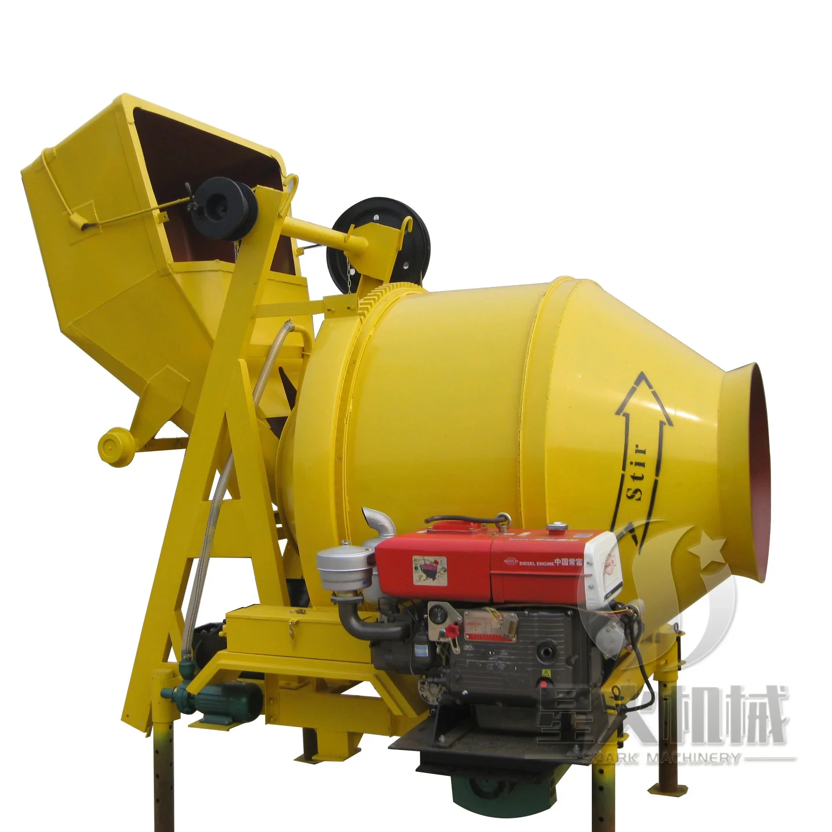 Diesel Cement Mixer Beton with Winch Diesel Engine Concrete Mixer Machine 500 Litre Mortar Beton Cement Mixer
