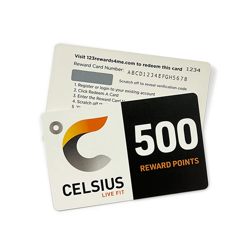 PVC Paper reward card gift cards discount coupon with scratch and barcode for business
