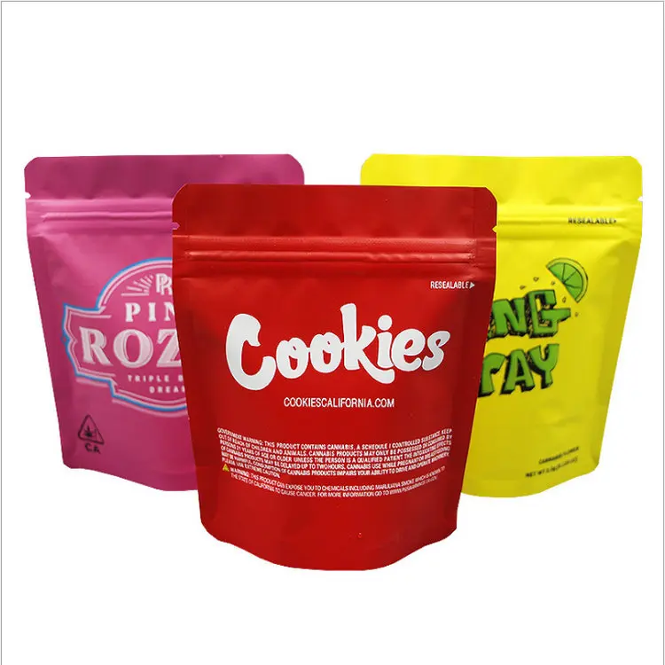 Custom matt light food packaging zip lock silver mylar aluminum foil Plastic Bags