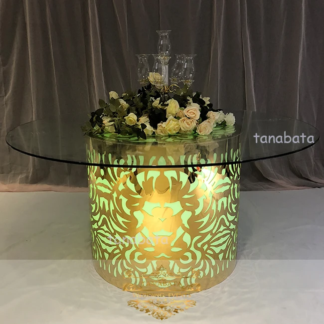 
romantic designs stainless steel base 16 color led light glass dining table 6 chairs set 