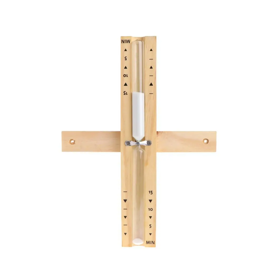 Manufacturers wholesale bathroom wood quicksand wall-mounted rotary 15 minutes bathroom dry sauna hourglass timer