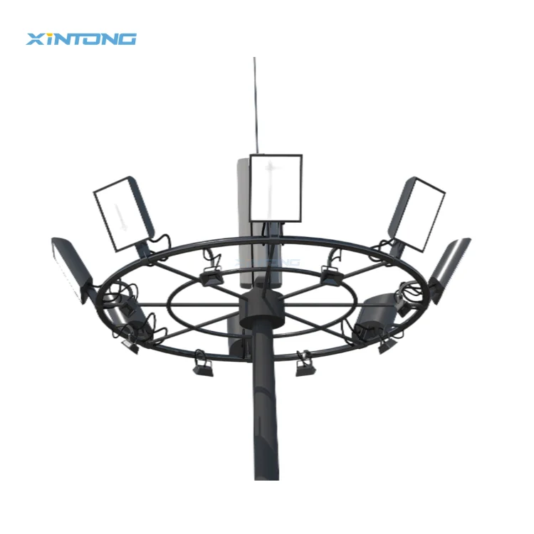 XINTONG High Mast Pole Golf 40 Meter High Mast Pole Stadium High Mast Lighting Pole