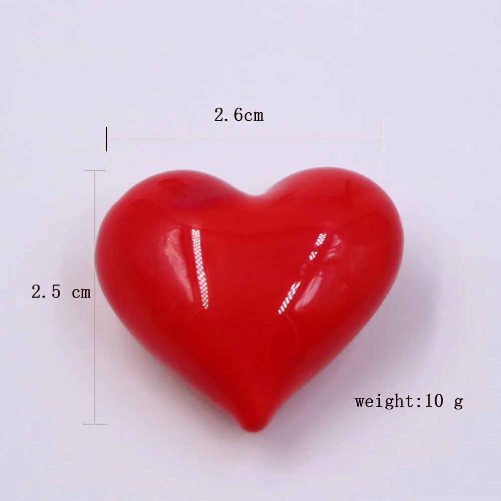 Hot Sell Custom 25mm Red  Murano Glass Heart Design Ornament Valentine Holiday