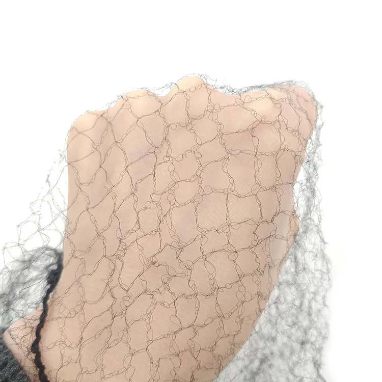 Black White Nylon Hair net Invisible Soft Elastic Lines Big Net Hairnets for packing wigs and hair extension