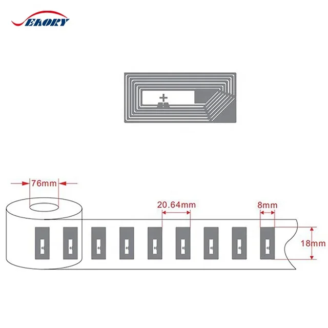 Перезаписываемая клейкая инкрустированная этикетка для лобового стекла UHF RFID этикетки ювелирных изделий