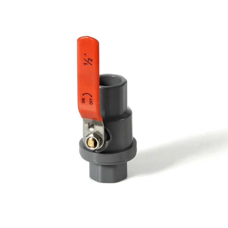 China supplier plastic polychrome pvc two pieces ball valve with stainless steel handle