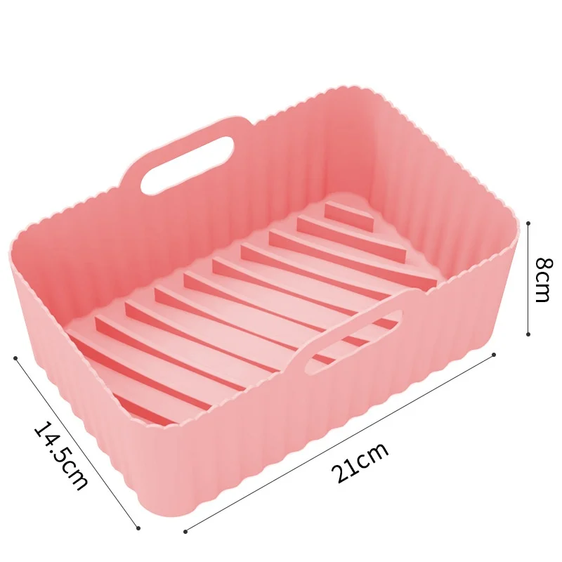 Food Grade Silicone Pot 8 inches Square Air Fryer Silicone Liners Silicone Baking Pan