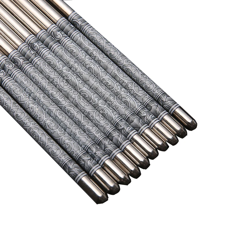 Custom metal reusable silver chopsticks wholesale standard size chopsticks