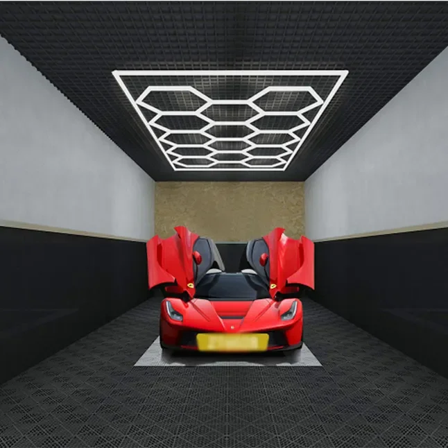 Professional Factory Customized Hexagon Led Light Workshop Honeycomb Garage Work Led Light Car Detailing Lights