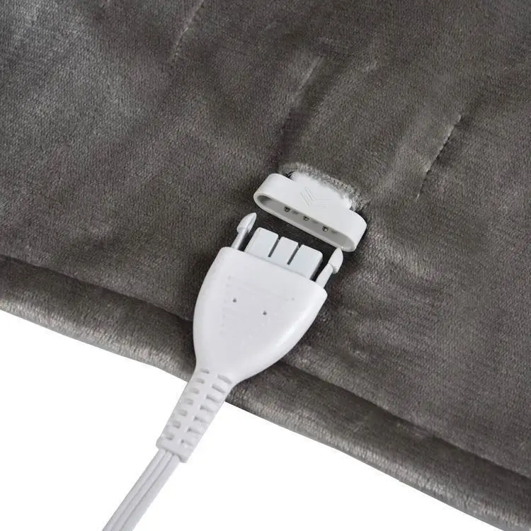 Cheap price Solid Grey Color winter flannel electric blanket - throw heated blanket