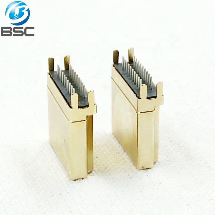 
Gold Plated 19P Straddle PCB Mounting Type A High Definition Multimedia Interface HD-MI Male SMT Connector for PCB 1.6mm 