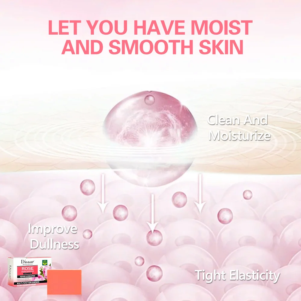 Disaar Smoothing Rose Beauty Organic Soap Flowers Ceramide For Fair Skin Whitening Face Washing Bathing Doaps For Hotel Home
