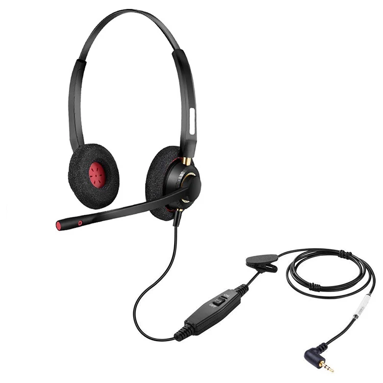 Binaural 2.5mm Headset for office Cordless Phone