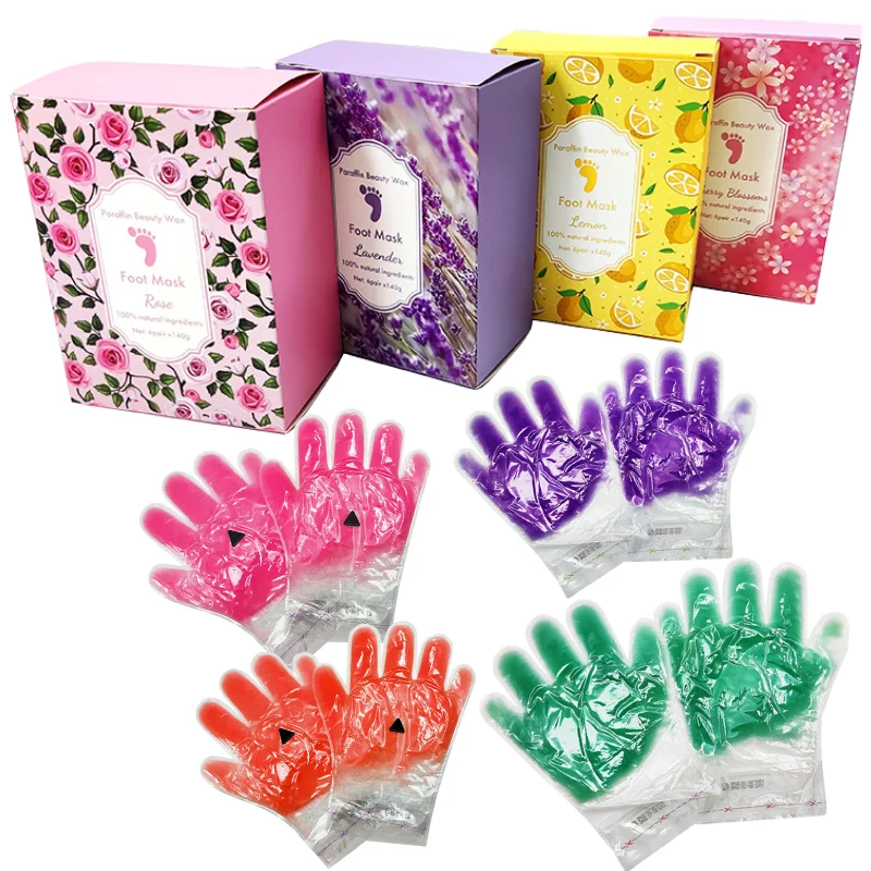 Wholesale Natural Lavender Paraffin Beauty Wax Candles Foot Mask Generic Moisturizing Paraffin Wax Gloves And Sock