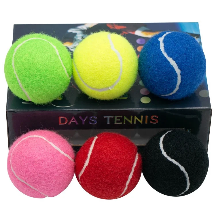 High Elastic Yellow Green Pink Black Red Blue Felt Tennis Ball For Tennis Training Or Competition